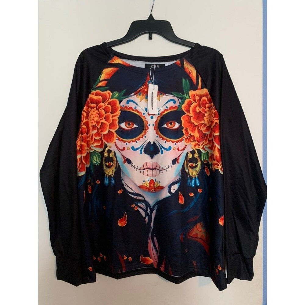 CBR Black Catrina Day of the Dead Skull Top XL